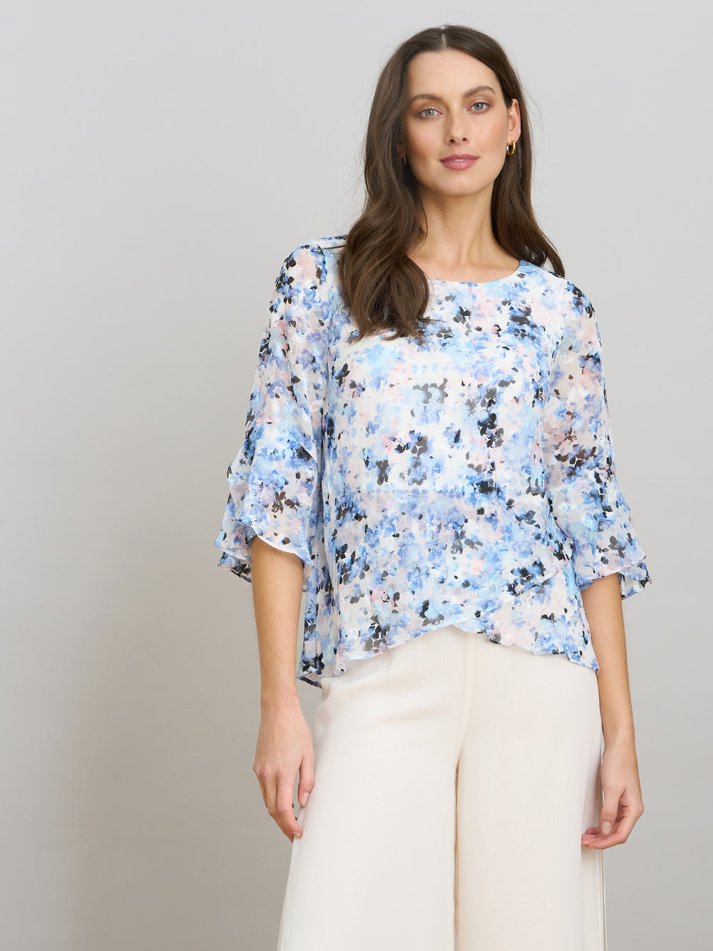 Jacklyn Floral Layered Chiffon Top