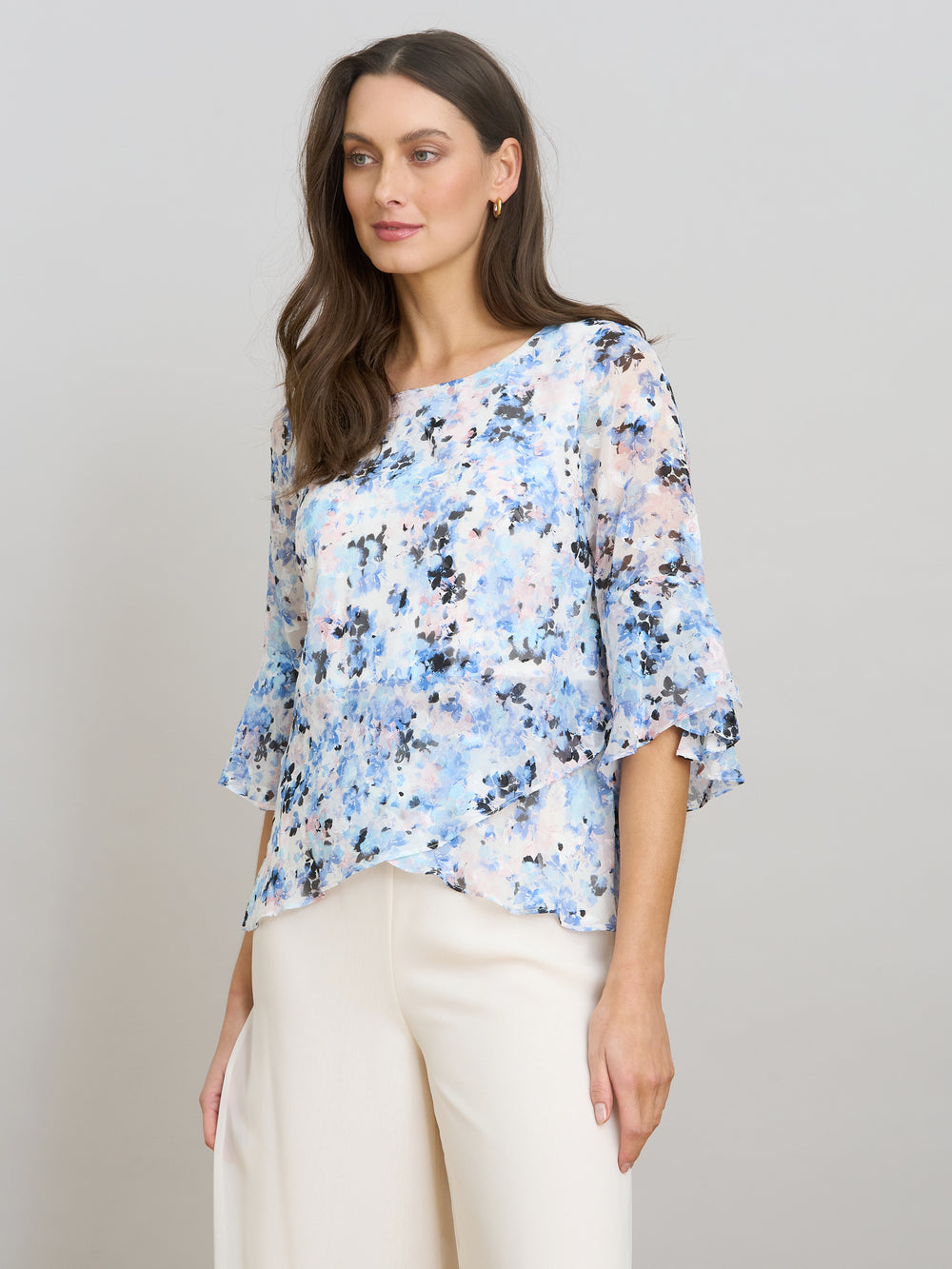 Jacklyn Floral Layered Chiffon Top