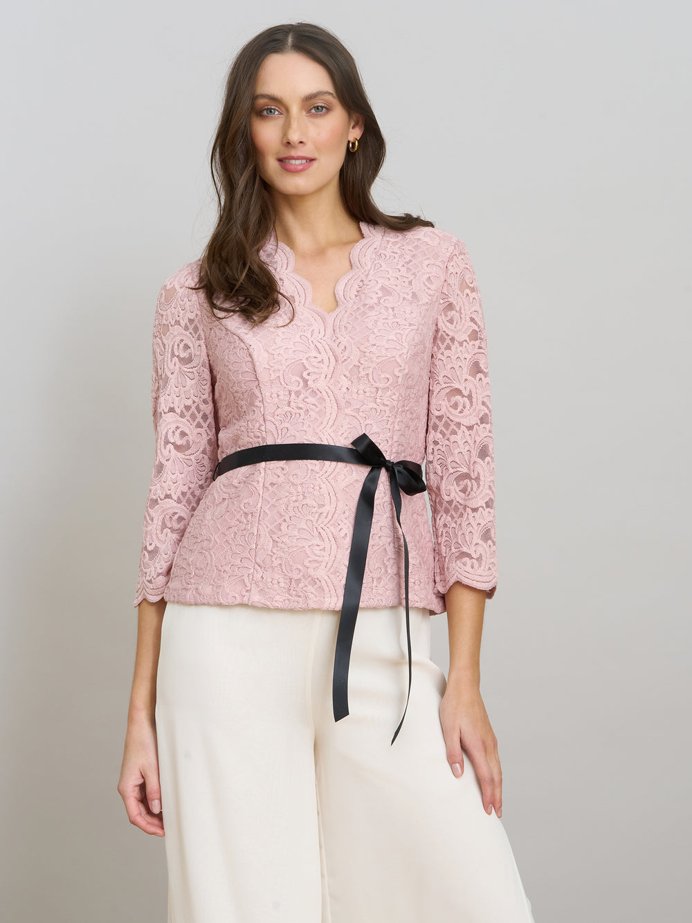 Kerri Blouse With Scallop Front