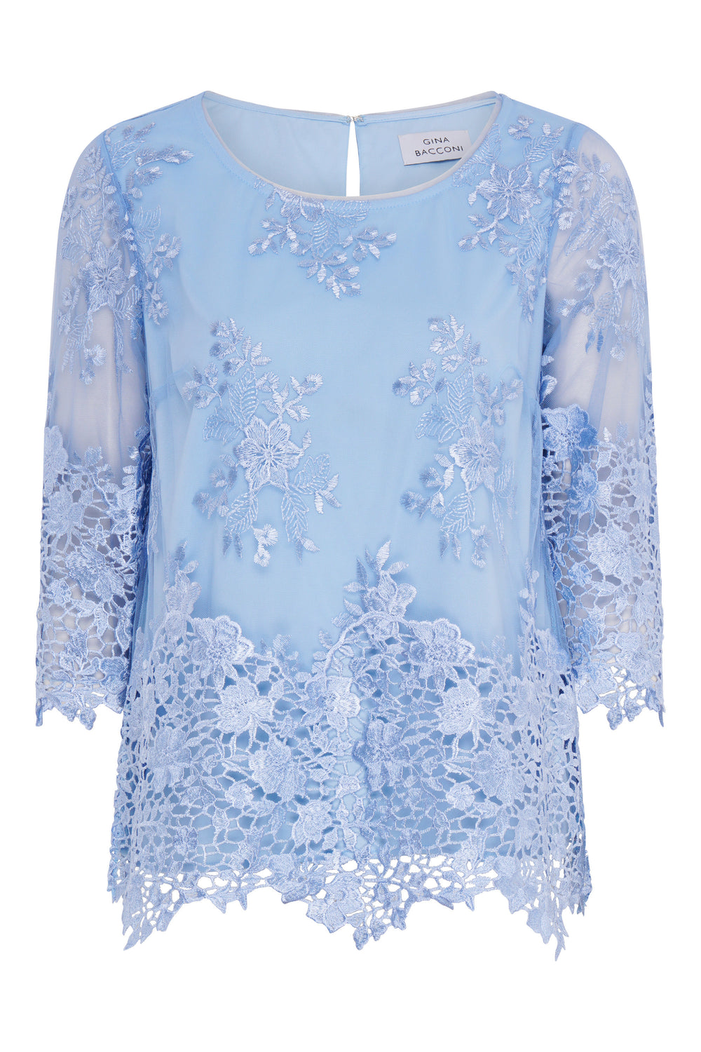 Kirsten Embroidered Blouse With Scallop Detail
