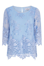 Kirsten Embroidered Blouse With Scallop Detail