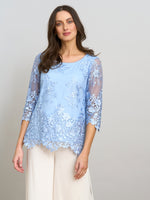 Kirsten Embroidered Blouse With Scallop Detail