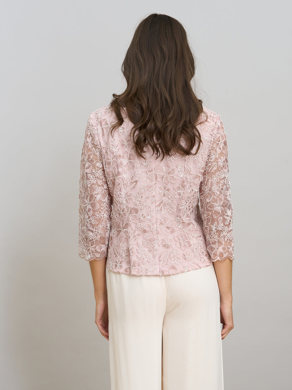 Konnie Embroidered Blouse With Scallops