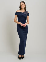 Mandie One Shoulder Lace Detail Maxi Dress