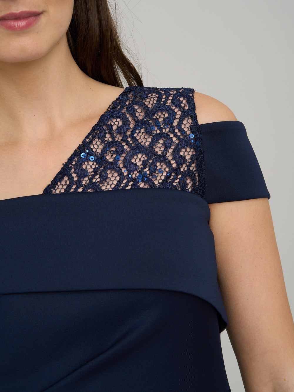 Mandie One Shoulder Lace Detail Maxi Dress