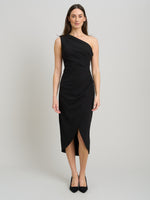 Marcela Short One Shoulder Crepe Dress