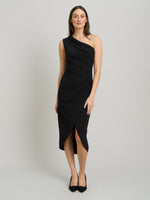 Marcela Short One Shoulder Crepe Dress