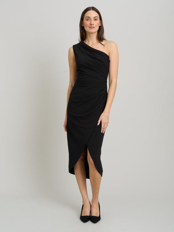 Marcela Short One Shoulder Crepe Dress