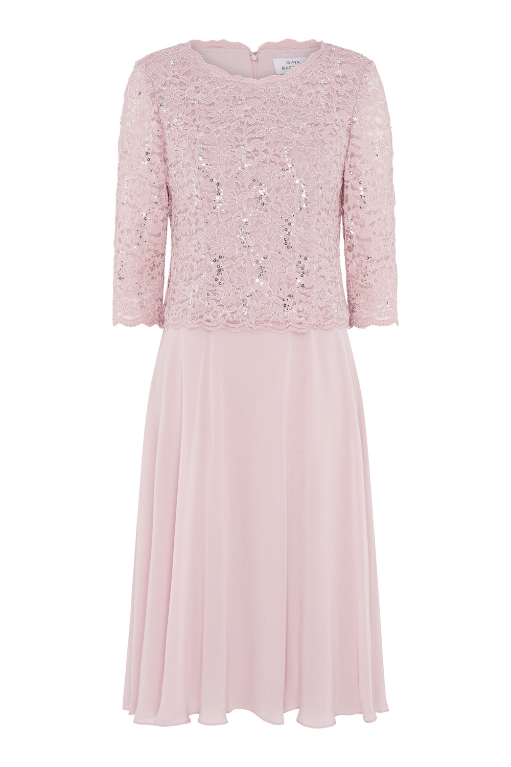 Rona Midi Dress With Lace Bodice & Chiffon Skirt