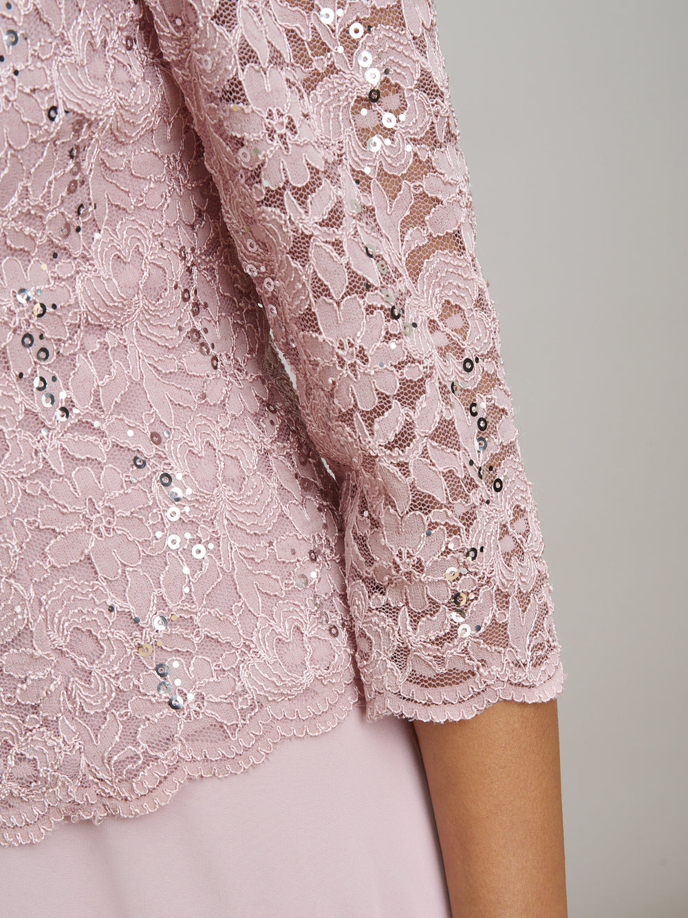 Rona Midi Dress With Lace Bodice & Chiffon Skirt