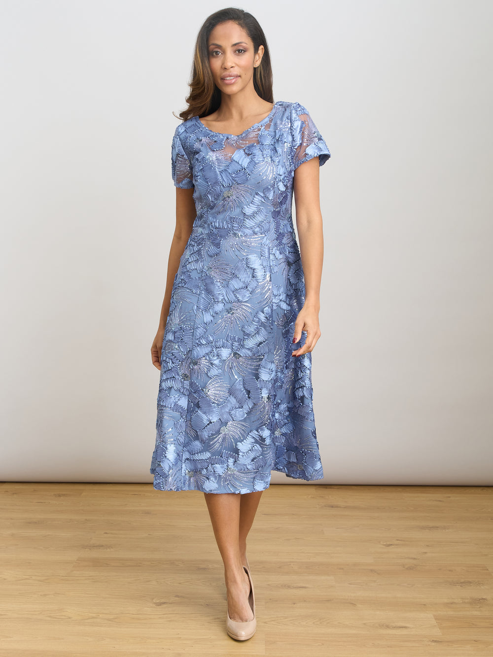 Masha Soutache Lace Midi Dress