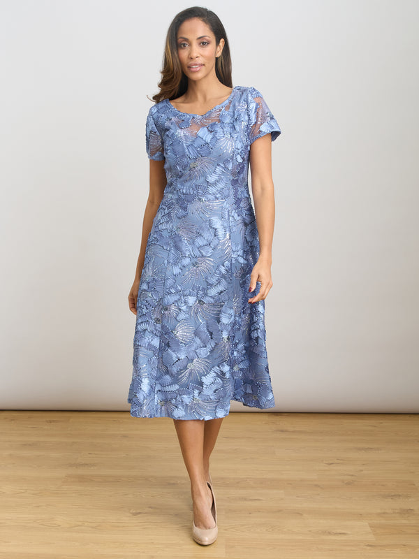 Masha Soutache Lace Midi Dress