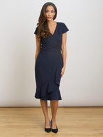 Marinella Ruffle Hem Crepe Dress