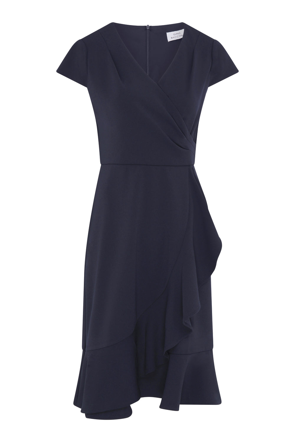 Marinella Ruffle Hem Crepe Dress