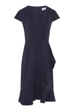 Marinella Ruffle Hem Crepe Dress