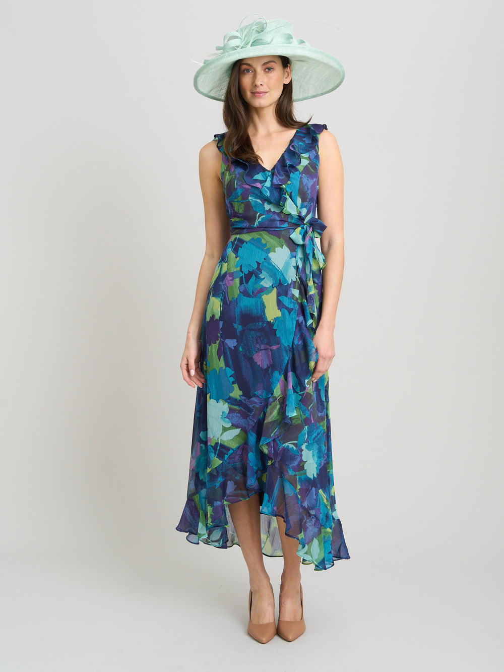 Marlee Side Tie Ruffle Print Dress