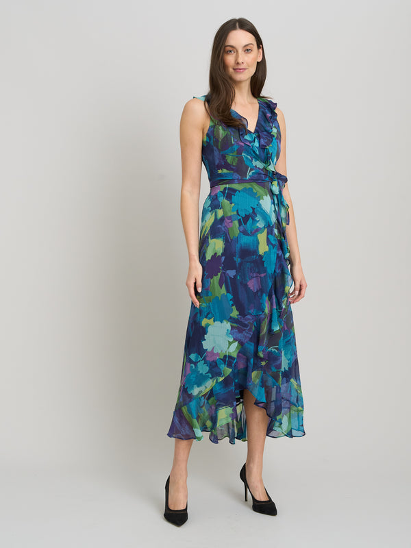 Marlee Side Tie Ruffle Print Dress