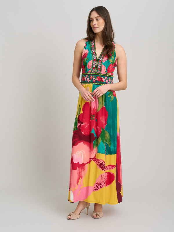 Marta V Neck Sleeveless Maxi Dress