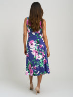 Mary Ann Sleeveless Keyhole Print Midi Dress