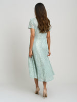 Genny Cap Sleeve Midi Length Sequin Lace Dress