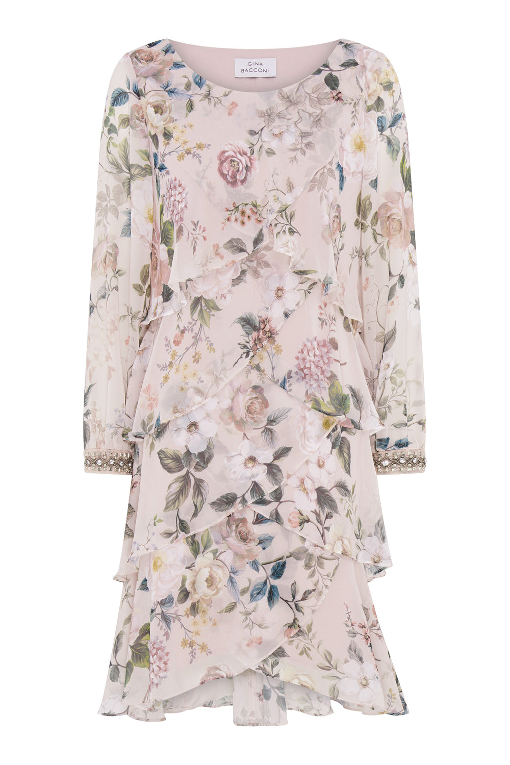 Muriel Short Printed Tiered Chiffon Dress