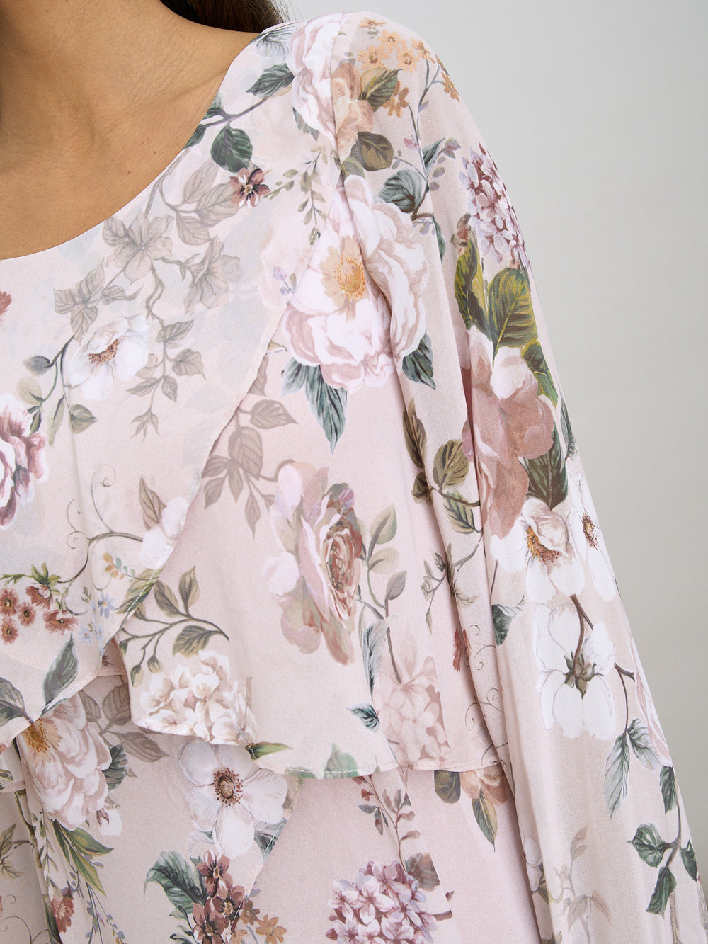 Muriel Short Printed Tiered Chiffon Dress