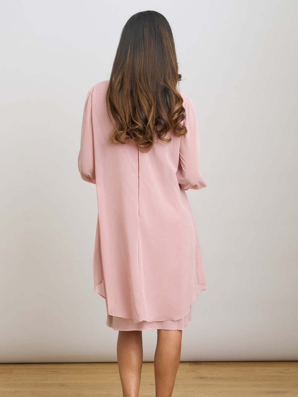 Lexie Embellished Cuff Chiffon Overlay Dress