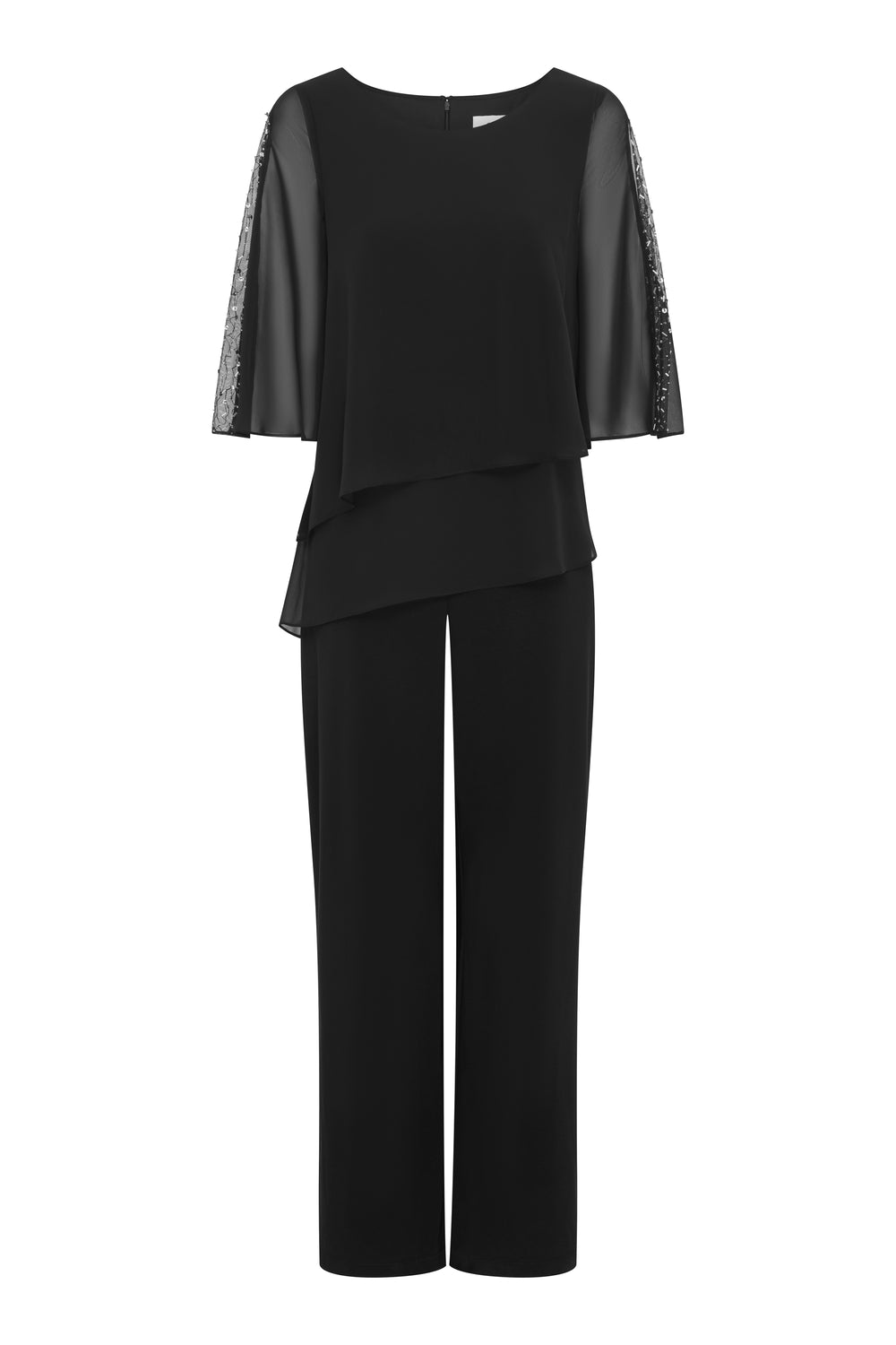Monnie Jersey Jumpsuit With Chiffon Bodice