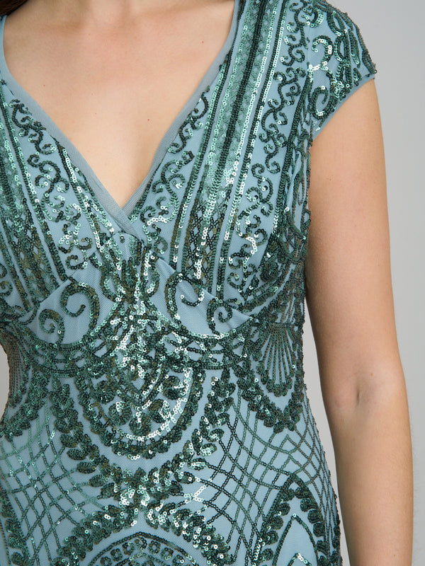 Mimsy V Neck Beaded Maxi Dress