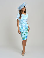 Nisha Tie Neck Border Print Dress