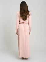 Bow Wrap Long Sleeve Maxi Dress