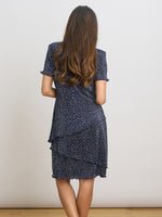 Nakita Spot Plisse Mini Dress