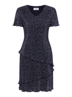 Nakita Spot Plisse Mini Dress