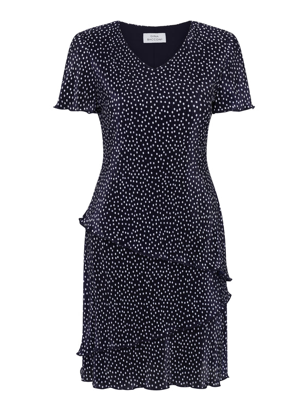 Nakita Spot Plisse Mini Dress