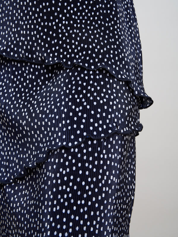 Nakita Spot Plisse Mini Dress