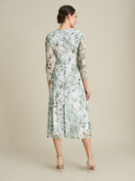 Nancie Floral Mesh Faux Wrap Dress