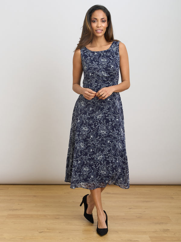 Octavia Chiffon Floral Midi Dress