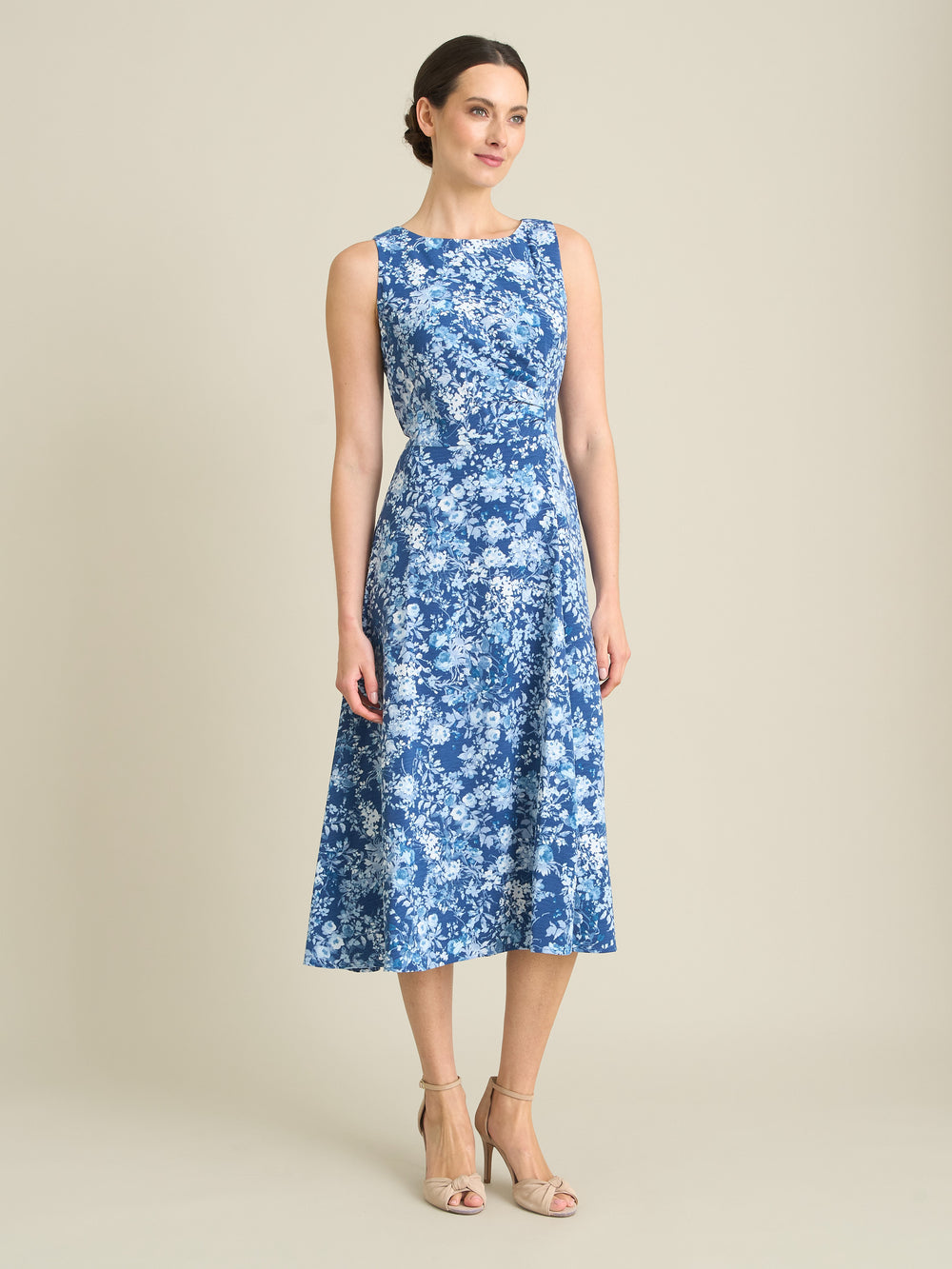 Odelia Floral Print Midi Dress