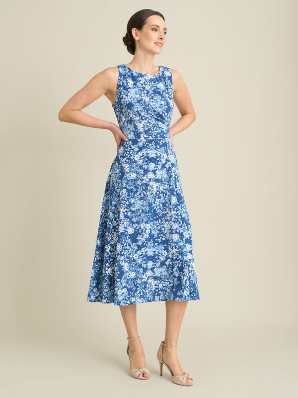 Odelia Floral Print Midi Dress