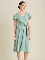 Peppa Tie Waist V Neck Faux Wrap Dress