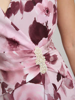 Perla Stretch Floral Diamante Trim Maxi Dress