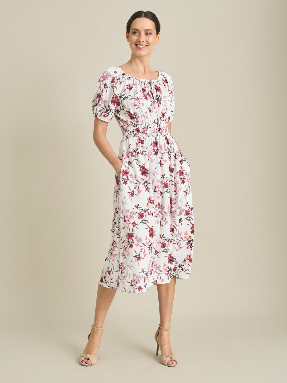 Perrie Smock Waist Floral Print Dress