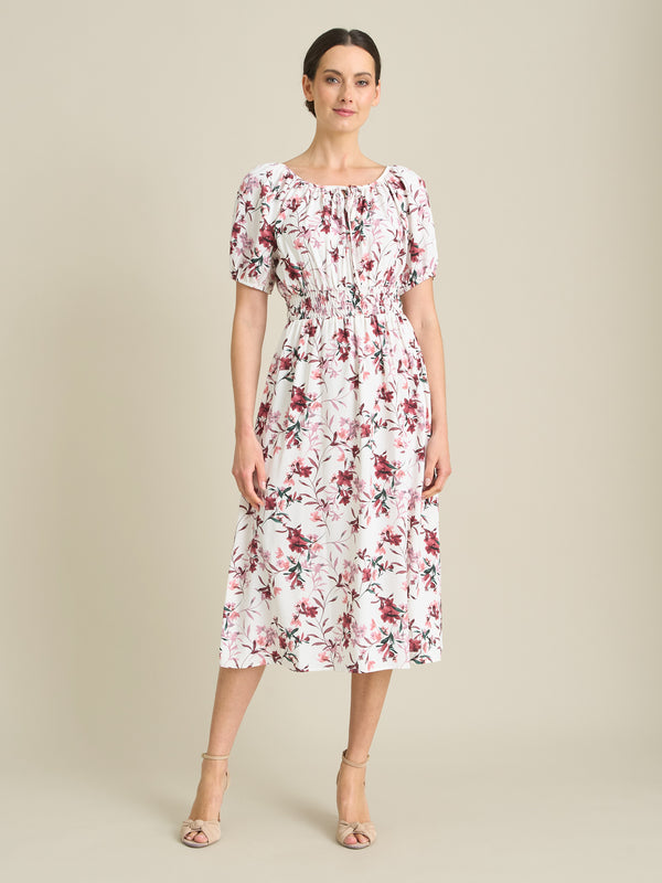 Perrie Smock Waist Floral Print Dress