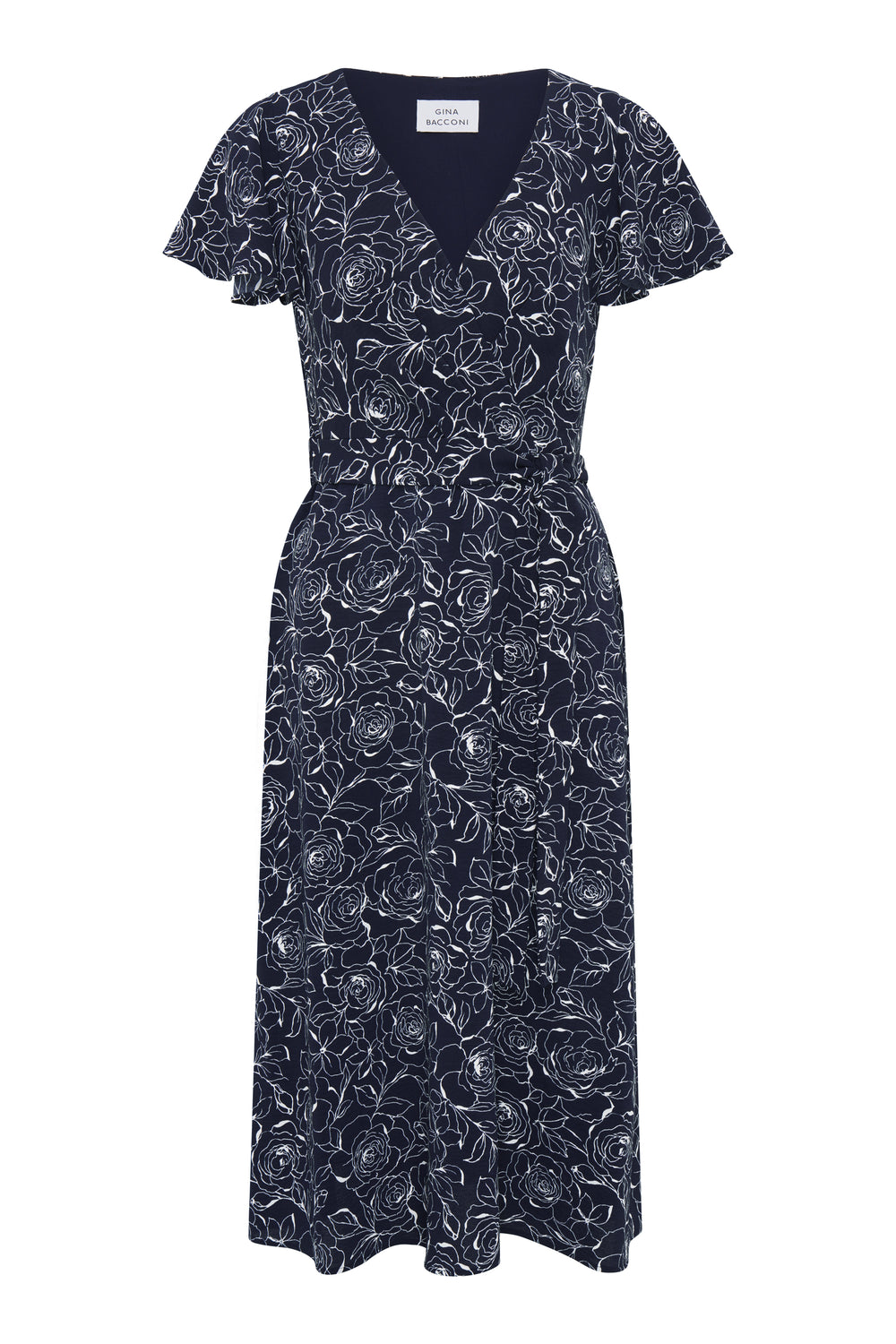 Persia Faux Wrap Flutter Sleeve Dress