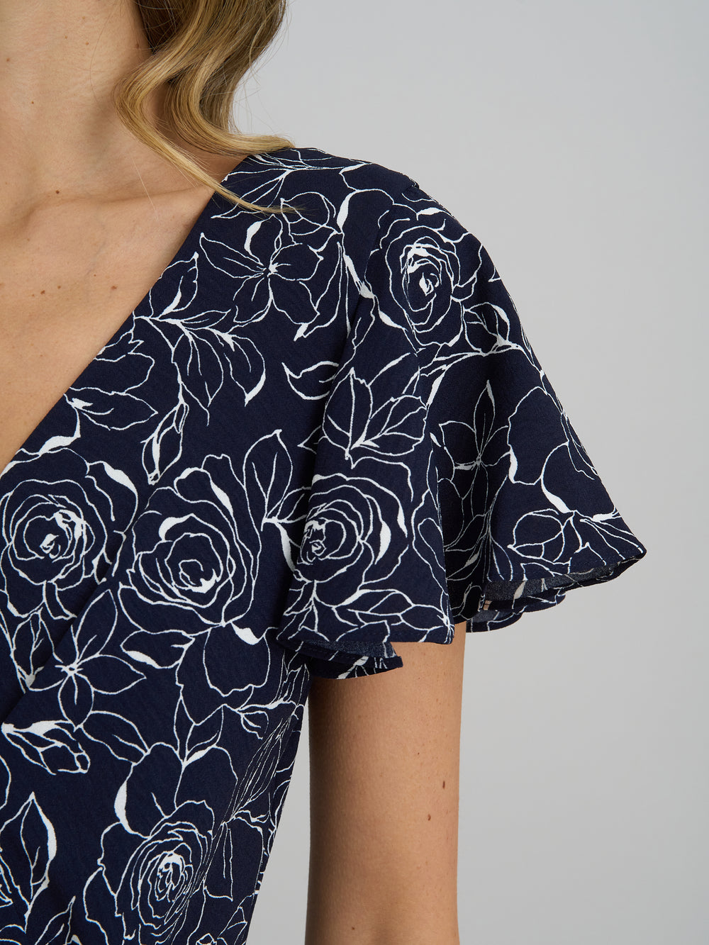 Persia Faux Wrap Flutter Sleeve Dress