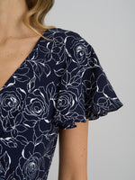 Persia Faux Wrap Flutter Sleeve Dress