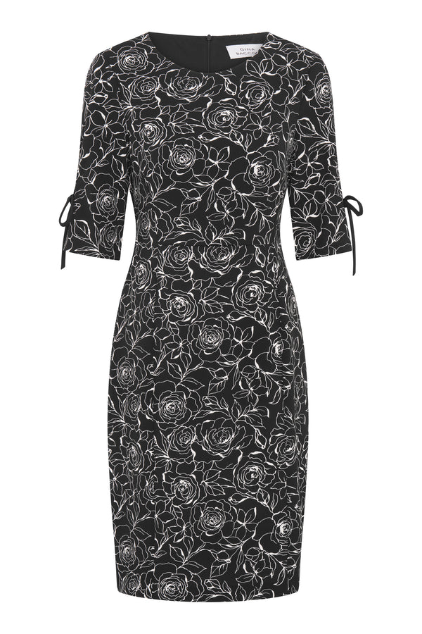 Floral Shift Dress With Bow Detail