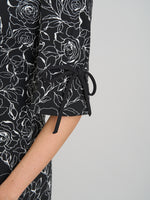 Floral Shift Dress With Bow Detail