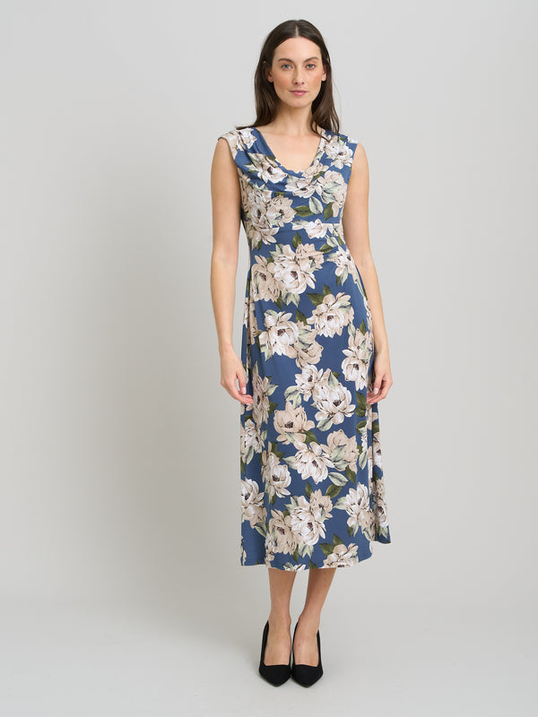 Presley Cowl Neck Floral Midi Dress