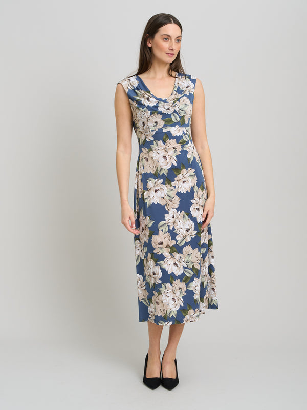 Presley Cowl Neck Floral Midi Dress